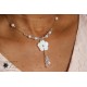 Oreste collier de mariage fleur de nacre et perles en cristal