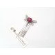 Peigne libellule et cabochon en cristal rose fuchsia, bijoux mariage, bijoux intemporels, bijoux cristal