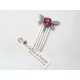 Peigne libellule et cabochon en cristal rose fuchsia, bijoux mariage, bijoux intemporels, bijoux cristal