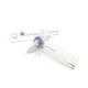Peigne libellule et cabochon en cristal violet, bijoux mariage, bijoux intemporels, bijoux cristal