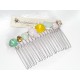 Peigne cheveux cabochons en cristal multicolore, bijoux intemporels, bijoux en cristal