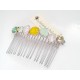 Peigne cheveux cabochons en cristal multicolore, bijoux intemporels, bijoux en cristal