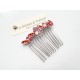 Peigne cheveux cabochons en cristal multicolore, bijoux intemporels, bijoux en cristal