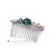 Peigne cheveux cabochons en cristal multicolore, bijoux intemporels, bijoux en cristal