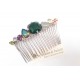 Peigne cheveux cabochons en cristal multicolore, bijoux intemporels, bijoux en cristal