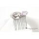 Caméa peigne intemporel, mariage, vintage en cristal rose et camée ange