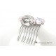 Caméa peigne intemporel, mariage, vintage en cristal rose et camée ange
