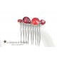 Alaman peigne en cristal rouge bijoux intemporels