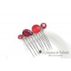 Alaman peigne en cristal rouge bijoux intemporels