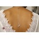 Pendentif de dos mariage croissant de lune sertis marquises