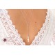 Collier bijoux mariage de dos pendeant goutte en cristal