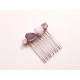 Peigne en cristal rose et violet Alaman