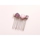 Peigne en cristal rose et violet Alaman