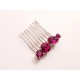 Alaman peigne en cristal rose fuchsia