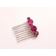 Alaman peigne en cristal rose fuchsia