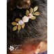 Peigne bohème fleur et cristal rose, bijoux mariage, bijoux intemporels, bijoux cristal