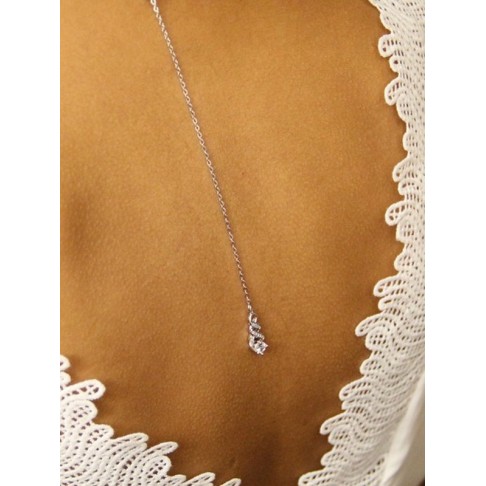 Pendentif de dos mariage torsade pour robe mariée dos nu