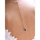 Pendentif de dos goutte baroque dorée et bleu saphir Belinda