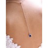 Pendentif de dos goutte baroque dorée et bleu saphir Belinda