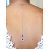 Pendentif bijou mariage de dos bleu saphir