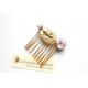 Angéa peigne intemporel, mariage, vintage en cristal rose et camée ange