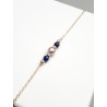 Bracelet lapis lazuli Azena et perle de culture, finition gold filled 14 k