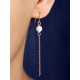 Longues boucles d'oreilles mariage rose gold  filled et perles de culture Perry