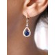Boucles d'oreilles dormeuses gouttes ajourées et strass oxyde de zirconium