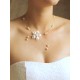 Bijou mariage Inès collier de mariée fleur en satin de soie