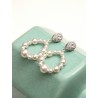 Boucles d'oreilles mariage créoles perles Orée