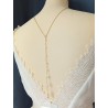 Collier bijoux mariage dos nu perlé, doré Dan - Prêt à porter