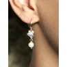 Boucles d'oreilles mariage Pacôme strass baguettes et perles