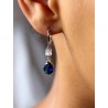 Boucles d'oreilles Emila de mariage bleu saphir