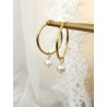 Créoles Lounis boucles d'oreilles bijou mariage perles - Bijoux mariage prêts à porter