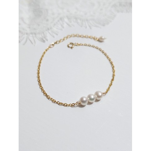 Bracelet de mariée trio perles de culture