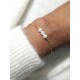 PARURE DE MARIAGE - Collier de dos, bracelet trio de perles, boucles d'oreilles pendantes