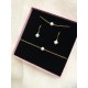 Parure mariage Collier bijoux de dos, boucles d'oreilles, bracelet minimaliste Eden