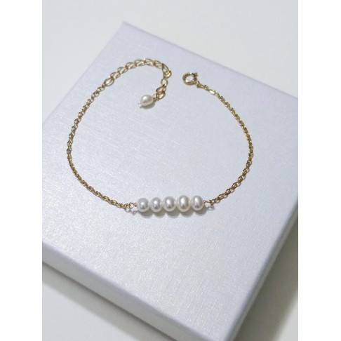 Bracelet mariage minimaliste petites perles de culture d'eau douce Madiana