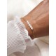 Bracelet mariage minimaliste petites perles de culture d'eau douce Madiana