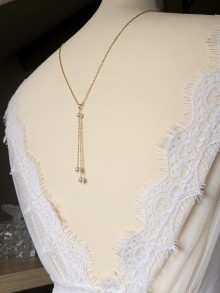 Collier de dos Ethan version courte avec fermoir et pendentif de dos amovible