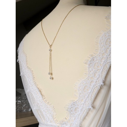 Collier de dos Ethan version courte avec fermoir et pendentif de dos amovible