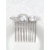 Peigne cheveux mariage cristal et zirconium
