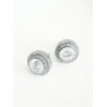 Joan clous puces d'oreilles en cristal et strass oxyde de zirconium, bijoux mariées