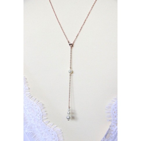 Bijou mariage de dos amovible et collier de mariée rose gold filled