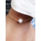 Bracelet plaqué or gold filled perle de culture solitaire