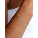 Bracelet minimaliste maille singapour argenté rhodiée
