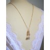 Collier mariage de dos doré et pendentifs zirconium - Prêt à porter