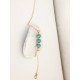 Bracelet porte-bonheur trio de cristal turquoise