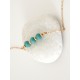 Bracelet porte-bonheur trio de cristal turquoise
