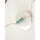Bracelet porte-bonheur trio de cristal turquoise